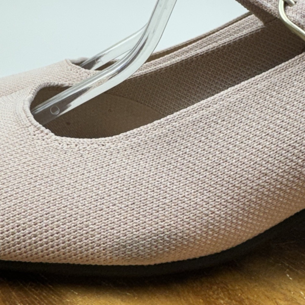 New NWOB Womens Rothys The Mary Jane Ballerina Pink Knit Block Heels Size 10 M - Picture 11 of 11